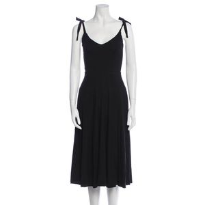REFORMATION Black V-Neck Midi Dress, Size: S